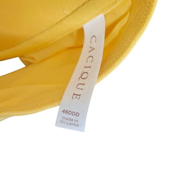 Cacique Cotton Boost Plunge Bra 46DDD Yellow With Rainbow Straps - Picture 5 of 6